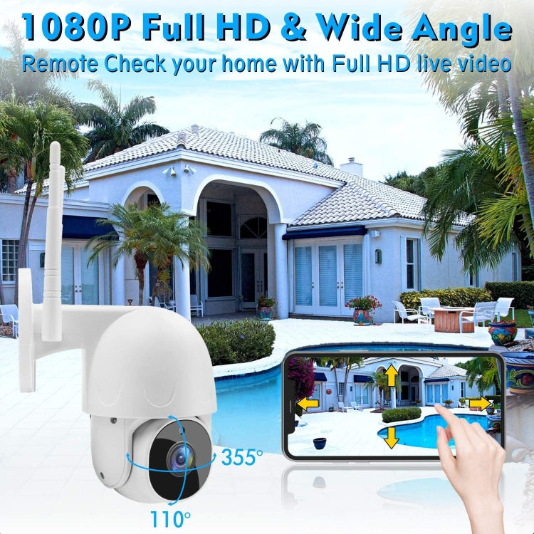 Tuya QX45 1080P Full HD IP65 Waterproof 2.4G Wireless IP Camera, Support Motion Detection & Two-way Audio & Night Vision & TF Card, EU Plug - Security by buy2fix | Online Shopping UK | buy2fix