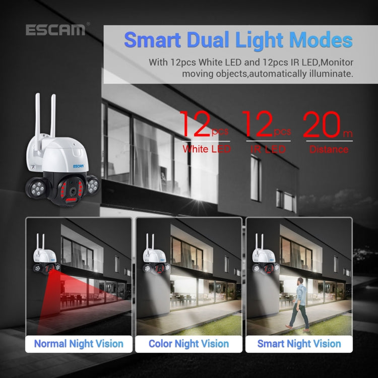 ESCAM QF233 3.0 Million Pixels Smart WiFi IP Camera, Support Auto Tracking & Night Vision & Two Way Audio & TF Card & Onvif, EU Plug - Security by ESCAM | Online Shopping UK | buy2fix