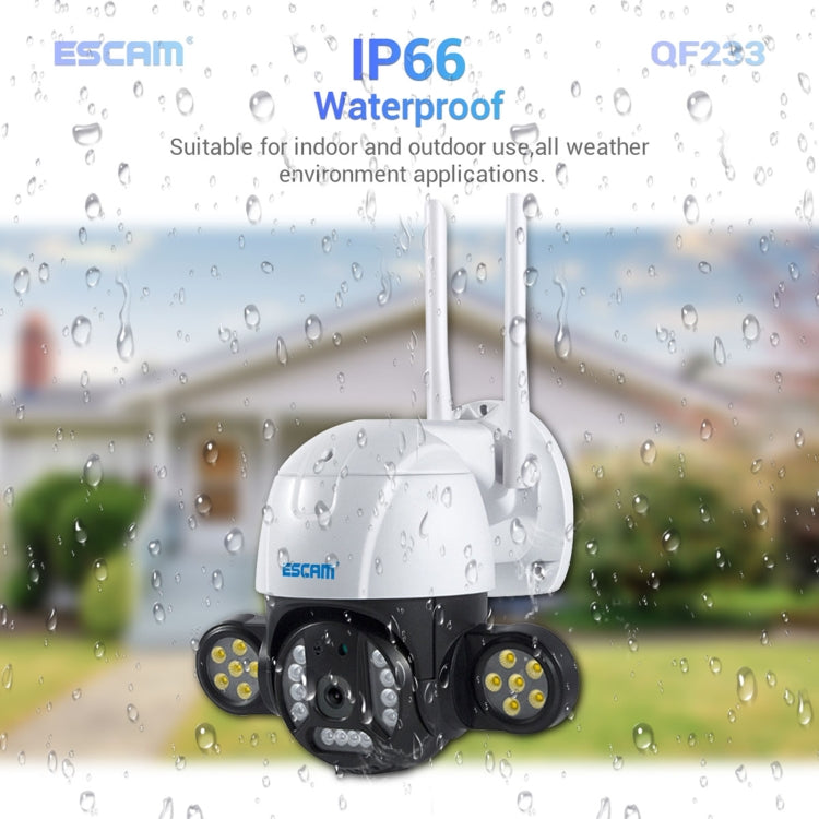 ESCAM QF233 3.0 Million Pixels Smart WiFi IP Camera, Support Auto Tracking & Night Vision & Two Way Audio & TF Card & Onvif, US Plug - Security by ESCAM | Online Shopping UK | buy2fix