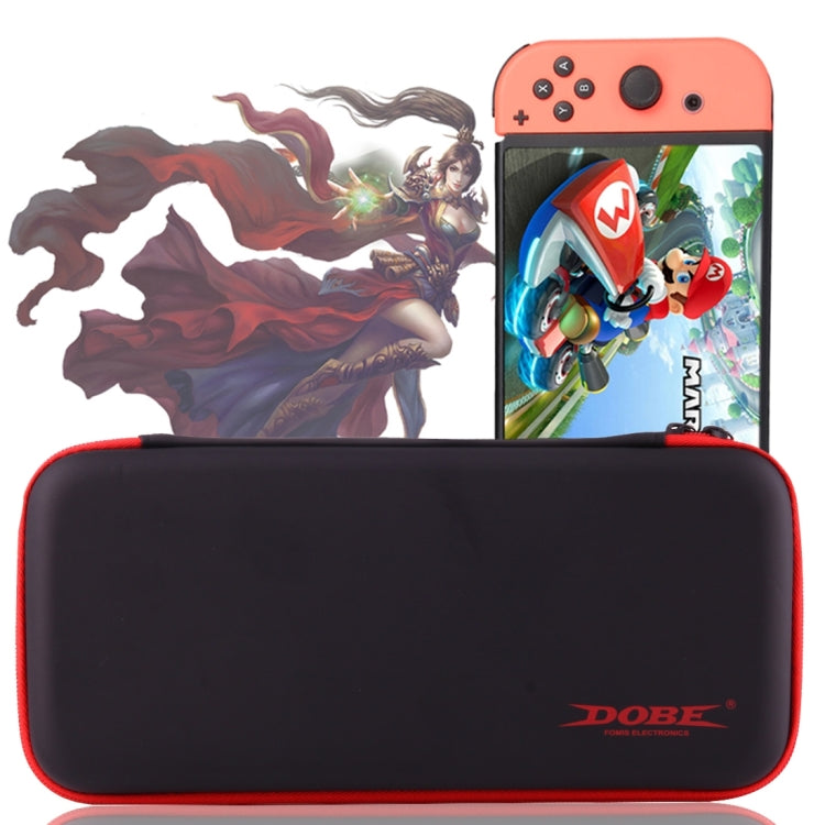 DOBE For Nintendo Switch Game Console Travel Carrying Storage Box Zipper Protective Bag Holder Shell, Size: 26.0 x 12.5 x 4.0cm(Black + Red) - Bags by DOBE | Online Shopping UK | buy2fix