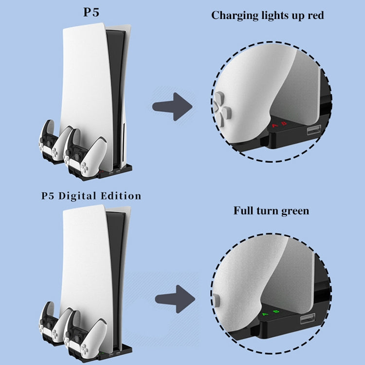 iplay HBP-269 For PS5 De / UHD Charging Stand Vertical Base Holder With Handle Charger - Charger & Power by ipega | Online Shopping UK | buy2fix