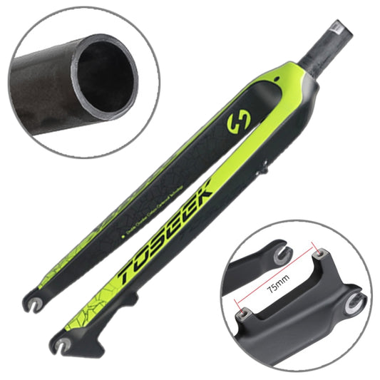TOSEEK Ultra Light 27.5 Inch 405mm Mountain Bike Full Carbon Front Fork Straight Head Tube Disc Brake(Green) - Outdoor & Sports by TOSEEK | Online Shopping UK | buy2fix