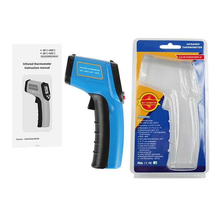 GM333A Portable Digital Laser Point Infrared Thermometer, Temperature Range: -50-400 Celsius Degree - Consumer Electronics by buy2fix | Online Shopping UK | buy2fix