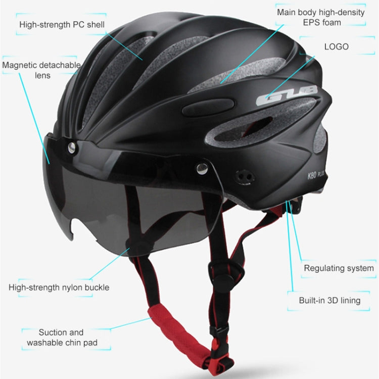 GUB K80 Plus Bike Helmet With Visor And Goggles(Gradient Purple) - Protective Helmet & Masks by GUB | Online Shopping UK | buy2fix