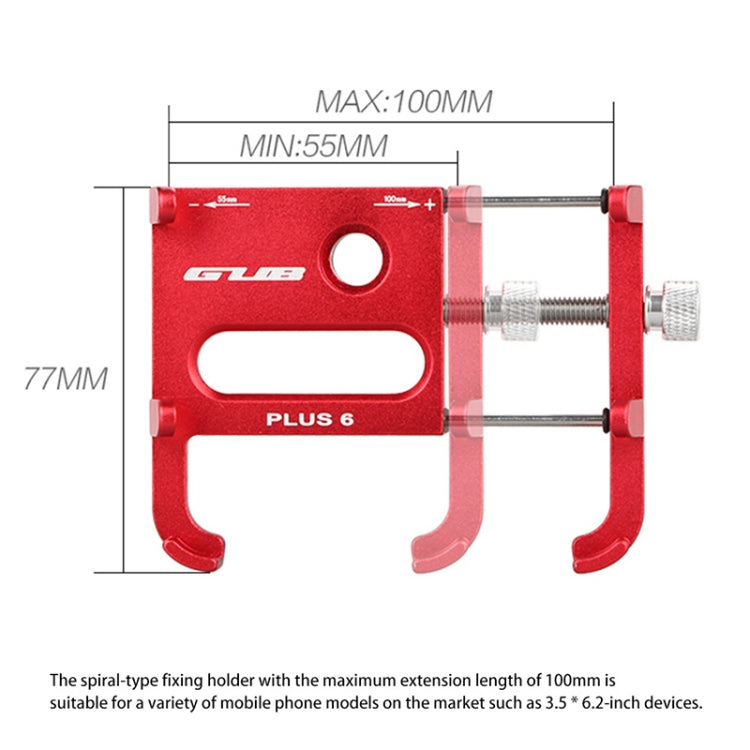 GUB Plus 6 Aluminum Alloy MTB Bike Bicycle Phone Holder(Silver) - Outdoor & Sports by GUB | Online Shopping UK | buy2fix