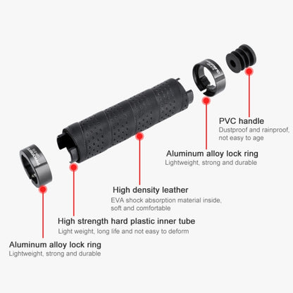 PROMEND GR-515 1 Pair Shock-absorbing Anti-skid Mountain Bike Grips Cover (Black Red) - Outdoor & Sports by PROMEND | Online Shopping UK | buy2fix