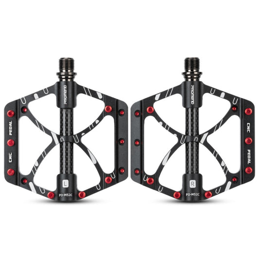 PROMEND PD-M52C 1 Pair Bicycle Aluminum Alloy + Carbon Fiber Tube Bearing Pedals (Black) - Outdoor & Sports by PROMEND | Online Shopping UK | buy2fix