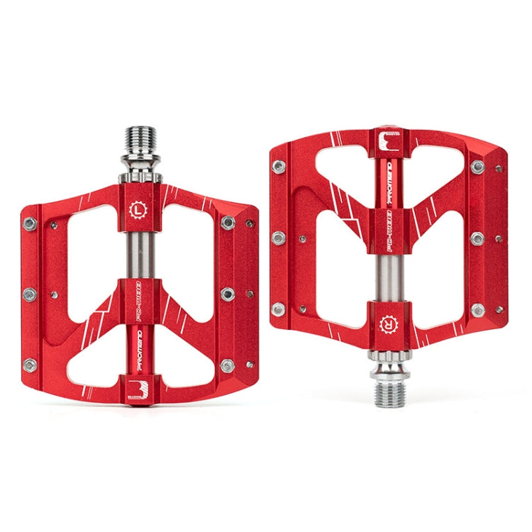 PROMEND PD-M88 1 Pair Mountain Bicycle Aluminum Alloy 3-Bearings Pedals (Red) - Pedals by PROMEND | Online Shopping UK | buy2fix