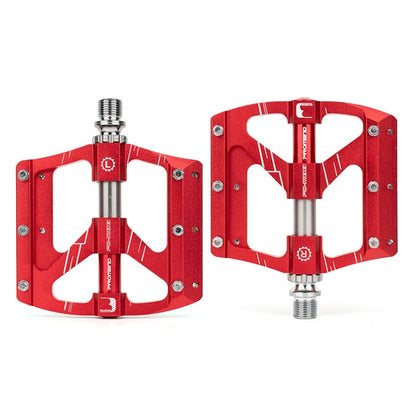 PROMEND PD-M88 1 Pair Mountain Bicycle Aluminum Alloy 3-Bearings Pedals (Red) - Pedals by PROMEND | Online Shopping UK | buy2fix