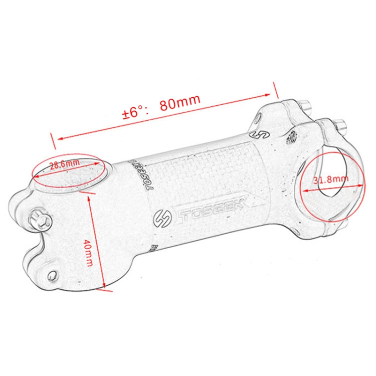 TOSEEK Road Mountain Bike Ultra-light Handlebar Stem Riser Faucet, Size: 6 Degree, 80mm (Gloss) - Outdoor & Sports by TOSEEK | Online Shopping UK | buy2fix