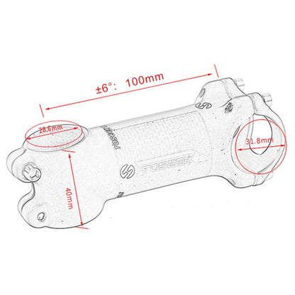 TOSEEK Road Mountain Bike Ultra-light Handlebar Stem Riser Faucet, Size: 6 Degree, 100mm (Gloss) - Outdoor & Sports by TOSEEK | Online Shopping UK | buy2fix