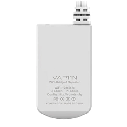 VONETS VAP11N Mini WiFi 300Mbps Repeater WiFi Bridge, Best Partner of IP Device / IP Camera / IP Printer / XBOX / PS3 / IPTV / Skybox(White) - Network Hardware by VONETS | Online Shopping UK | buy2fix