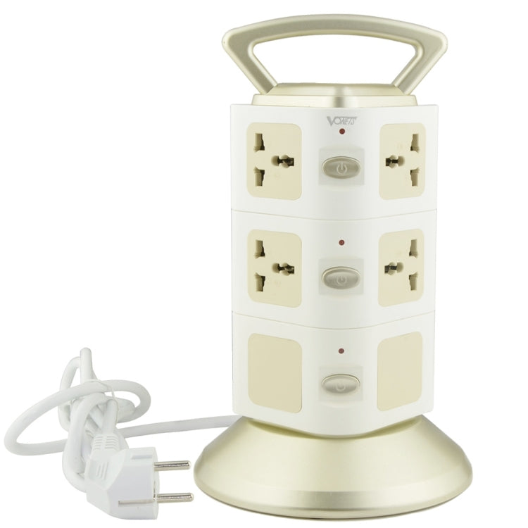 VONETS WiFi-SB-L3 3 Layers with 8 Outlets + 2 USB Ports + RJ45 Port 300Mbps WiFi Repeater Smart Power Sockets, EU Plug, Cable Length: 2m(Gold) - Extension Socket by VONETS | Online Shopping UK | buy2fix