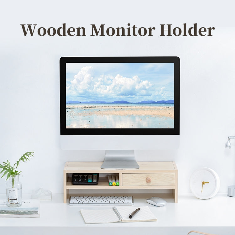 ORICO MSR-05-WD-BP 2-layer Wood Grain Computer Monitor Holder with Drawer, Size: 50 x 20 x 13.5cm - Computer & Networking by ORICO | Online Shopping UK | buy2fix