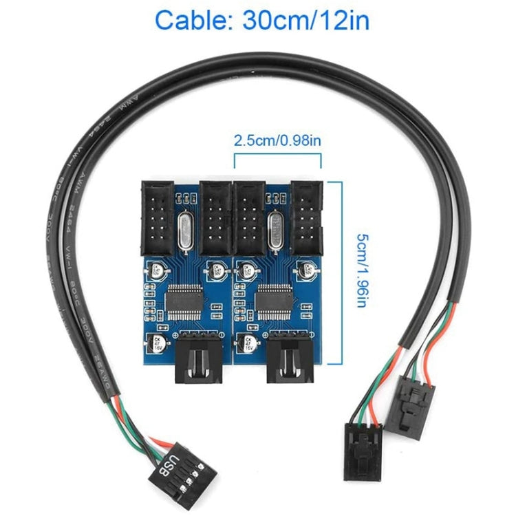 Rocketek HC427 9 Pin USB2.0 HUB Adapter One-to-Four Splitter Circuit Board - USB 2.0 HUB by ROCKETEK | Online Shopping UK | buy2fix