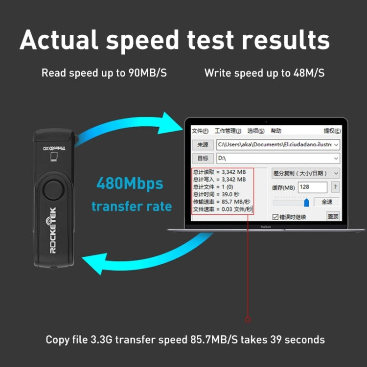 Rocketek CR5 USB3.0 Multi-function SD / TF Card Reader -  by ROCKETEK | Online Shopping UK | buy2fix