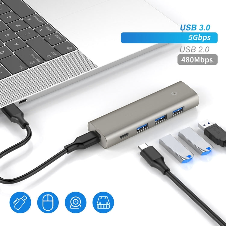 Rocketek HC466 USB3.2 Gen2 Type-C 4 in 1 HUB Adapter - Computer & Networking by ROCKETEK | Online Shopping UK | buy2fix