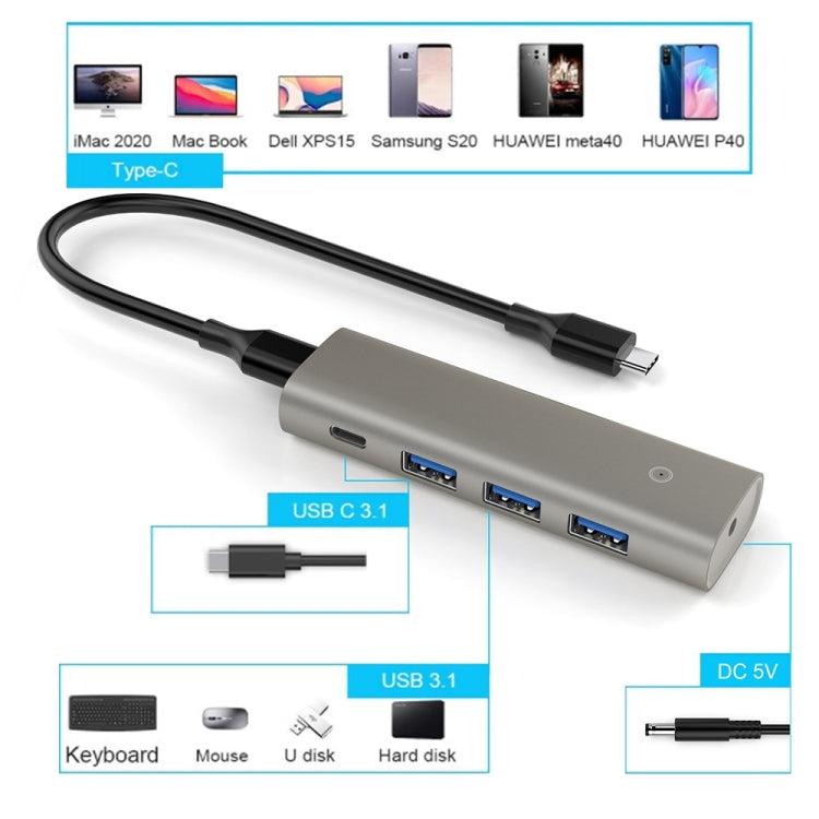 Rocketek HC466 USB3.2 Gen2 Type-C 4 in 1 HUB Adapter - Computer & Networking by ROCKETEK | Online Shopping UK | buy2fix