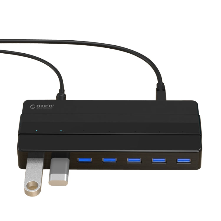 ORICO H7928-U3 ABS Material Desktop 7 Ports USB 3.0 HUB with 1m Cable(Black) - USB 3.0 HUB by ORICO | Online Shopping UK | buy2fix