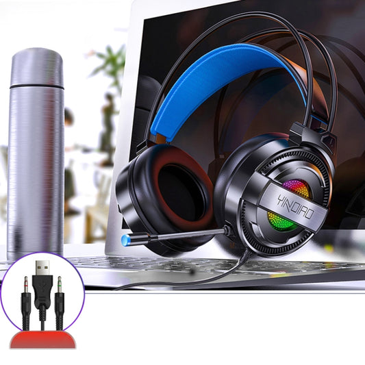 YINDIAO Q3 USB + Dual 3.5mm Wired E-sports Gaming Headset with Mic & RGB Light, Cable Length: 1.67m(Black) - Multimedia Headset by YINDIAO | Online Shopping UK | buy2fix