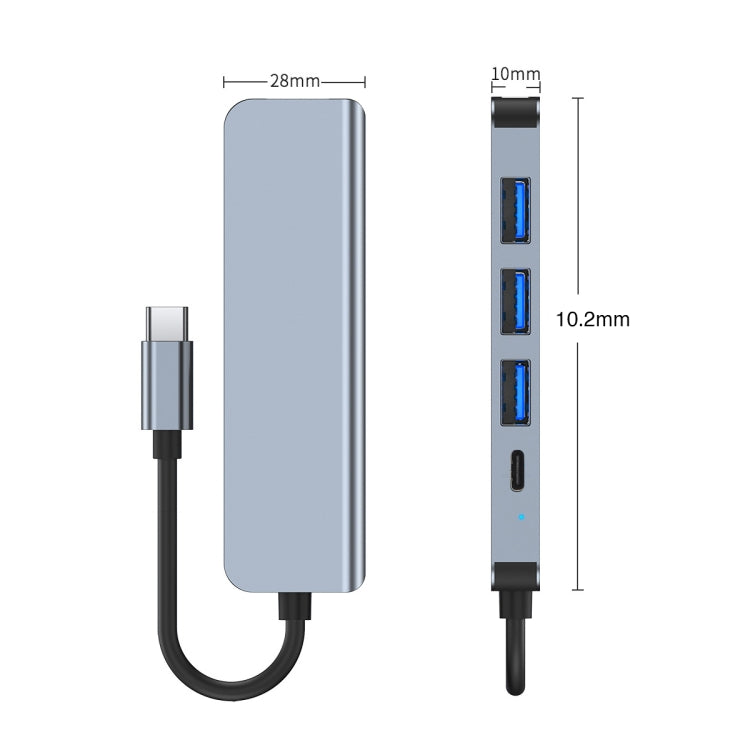 BYL-2301T 5 in 1 USB-C / Type-C to USB Multifunctional Docking Station HUB Adapter - USB HUB by buy2fix | Online Shopping UK | buy2fix