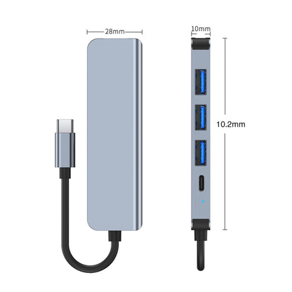 BYL-2301 5 in 1 USB-C / Type-C to USB Multifunctional Docking Station HUB Adapter - Computer & Networking by buy2fix | Online Shopping UK | buy2fix