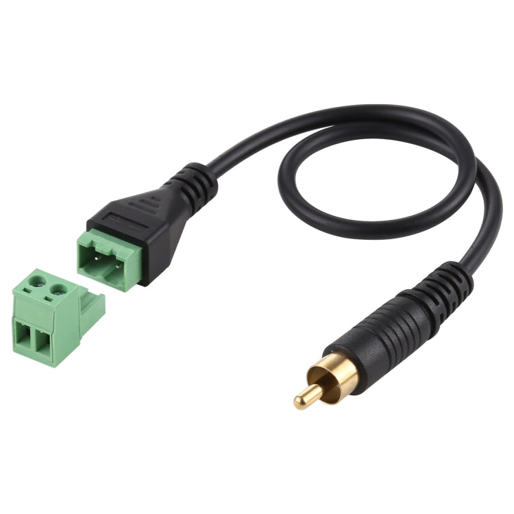 RCA Male Gold-plated to 2 Pin Pluggable Terminals Solder-free USB Connector Solderless Connection Adapter Cable, Length: 30cm -  by buy2fix | Online Shopping UK | buy2fix