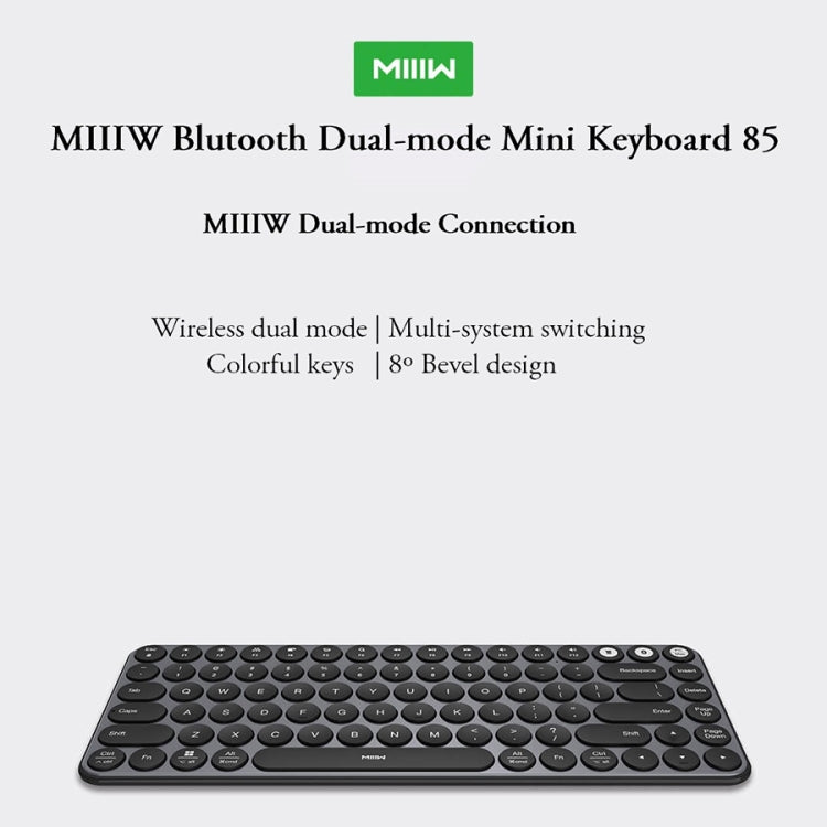 Original Xiaomi Youpin MIIIW 85 Keys 2.4GHz Mini Bluetooth Dual-Mode Wireless Keyboard(White) - Computer & Networking by Xiaomi | Online Shopping UK | buy2fix