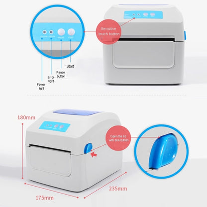 GPRINTER GP1324D Bluetooth USB Port Thermal Automatic Calibration Barcode Printer, Max Supported Thermal Paper Size: 104 x 2286mm - Consumer Electronics by Gainscha | Online Shopping UK | buy2fix