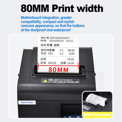 Xprinter N160II USB+Bluetooth Interface 80mm 160mm/s Automatic Thermal Receipt Printer, US Plug - Consumer Electronics by Xprinter | Online Shopping UK | buy2fix