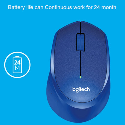 Logitech M330 Wireless Optical Mute Mouse with Micro USB Receiver (Blue) - Wireless Mice by Logitech | Online Shopping UK | buy2fix