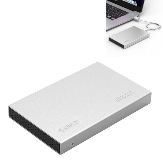 ORICO 2518C3-G2 2.5 inch SATA to USB3.1 Gen2 USB-C / Type-C Interface Aluminum Alloy Hard Drive Enclosure, Support Capacity: 4TB(Silver) - HDD Enclosure by ORICO | Online Shopping UK | buy2fix