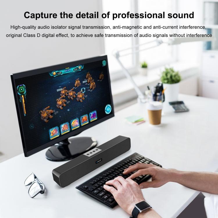 PULUZ 10W Soundbar Wired Wireless Bluetooth Surround Speaker(Black) - Desktop Speaker by PULUZ | Online Shopping UK | buy2fix