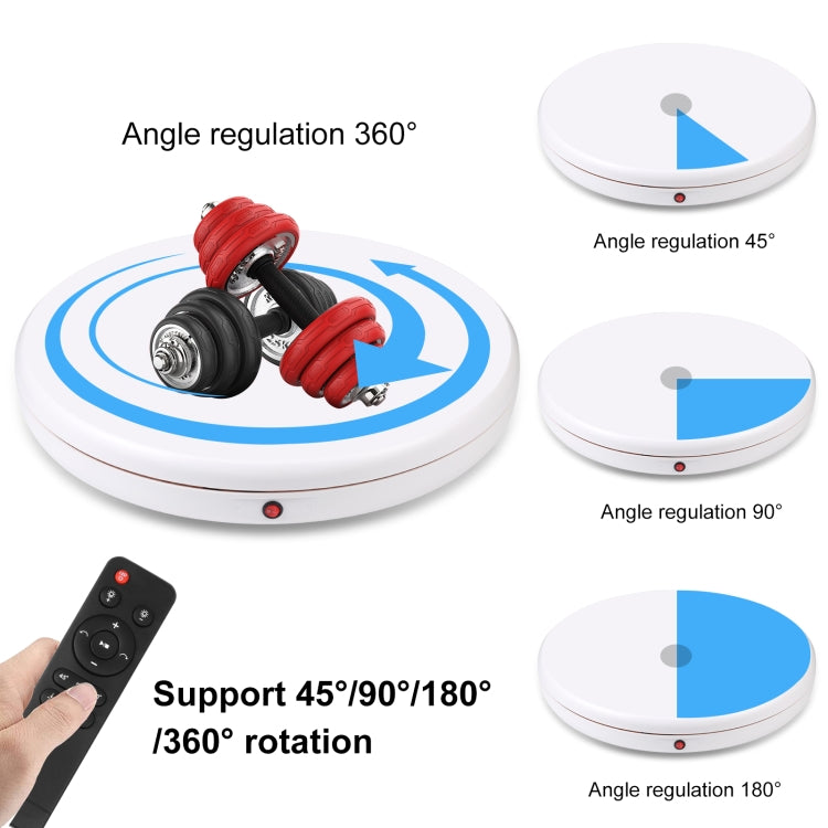 PULUZ 45cm Remote Control Adjusting Speed Rotating Turntable Display Stand, White, Load 100kg(EU Plug) - Camera Accessories by PULUZ | Online Shopping UK | buy2fix