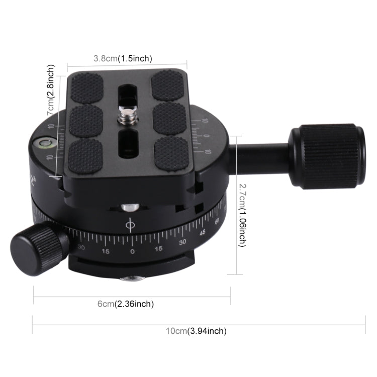 PULUZ Aluminum Alloy 360 Degree Rotation Panorama Ball Head with Quick Release Plate for Camera Tripod Head - Tripod Heads by PULUZ | Online Shopping UK | buy2fix