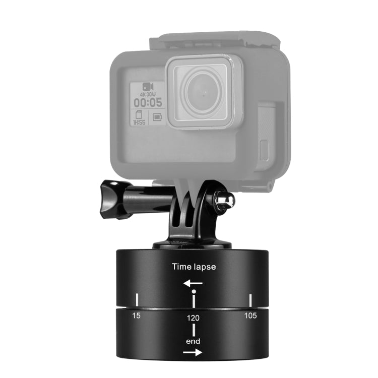 PULUZ 360 Degrees Panning Rotation 120 Minutes Time Lapse Stabilizer Tripod Head Adapter for GoPro HERO12 Black /11 Black /10 Black / 9 Black /8 Black / HERO7 /6 /5 /5 Session /4 Session /4 /3+ /3 /2 /1, Xiaoyi and Other Action Cameras - Tripod Heads by PULUZ | Online Shopping UK | buy2fix