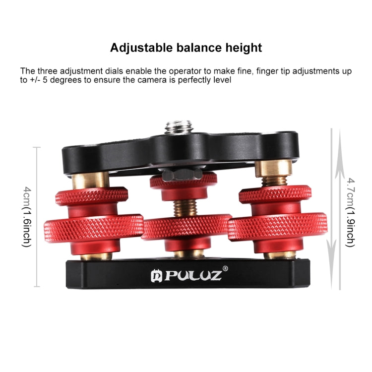 PULUZ Aluminum Alloy Adjustment Dials Leveling Base Ball Head for Camera Tripod Head - Tripod Heads by PULUZ | Online Shopping UK | buy2fix