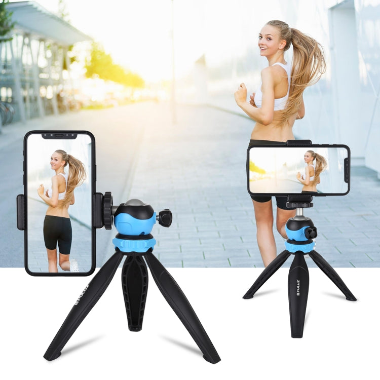 PULUZ 20cm Pocket Plastic Tripod Mount with 360 Degree Ball Head for Smartphones, GoPro, DSLR Cameras(Blue) - Camera Accessories by PULUZ | Online Shopping UK | buy2fix