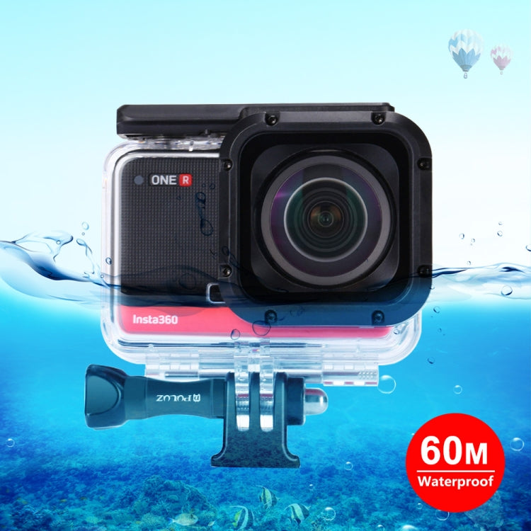 PULUZ 60m Underwater Depth Diving Case Waterproof Camera Housing for Insta360 ONE R 4K Wide-angle Edition(Transparent) - Case & Bags by PULUZ | Online Shopping UK | buy2fix