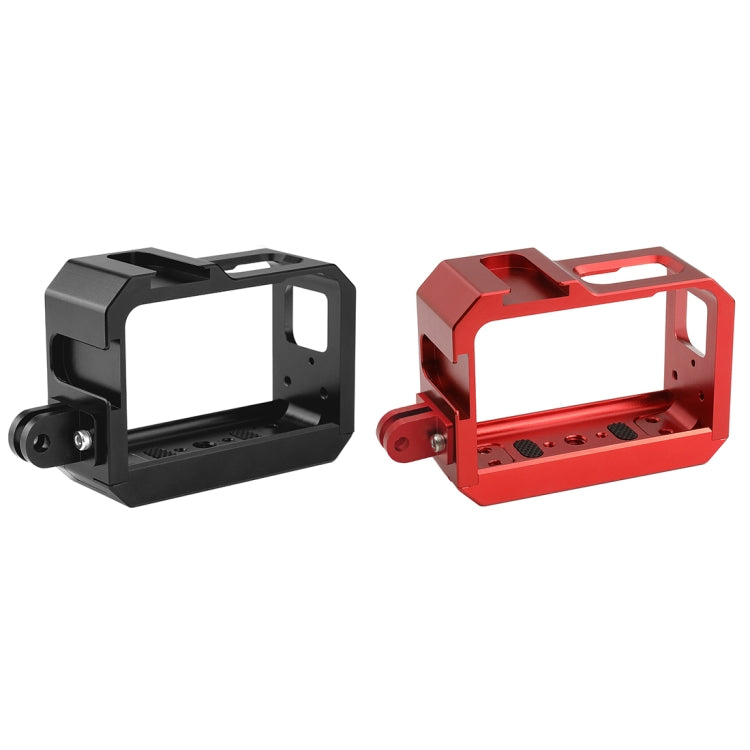 PULUZ Aluminum alloy Frame Mount Protective Case Cage with Cold Shoe Base Slot & Tripod Base Adapter for Insta360 One R(Red) - DJI & GoPro Accessories by PULUZ | Online Shopping UK | buy2fix