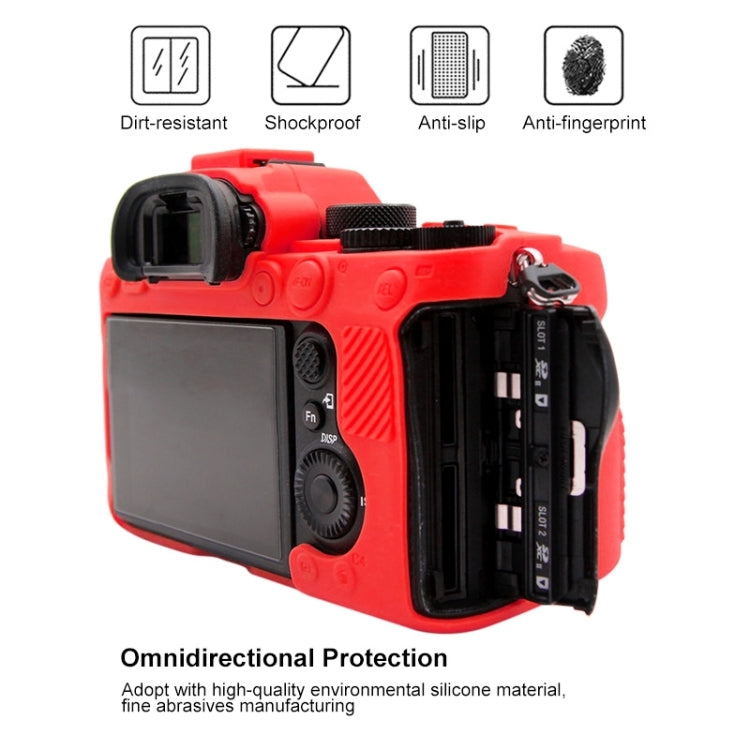 PULUZ Soft Silicone Protective Case for Sony ILCE-9M2/ Alpha 9 II / A92(Red) - Protective Case by PULUZ | Online Shopping UK | buy2fix