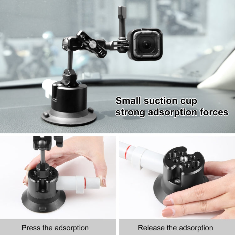 PULUZ Magic Arm with Pump Suction Cup Aluminum Alloy Mount (Black) - Holder by PULUZ | Online Shopping UK | buy2fix