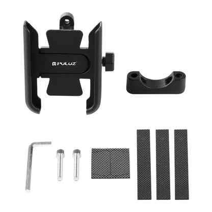 PULUZ Motorcycle Bicycle Handlebar Aluminum Alloy Phone Holder(Black) - Outdoor & Sports by PULUZ | Online Shopping UK | buy2fix