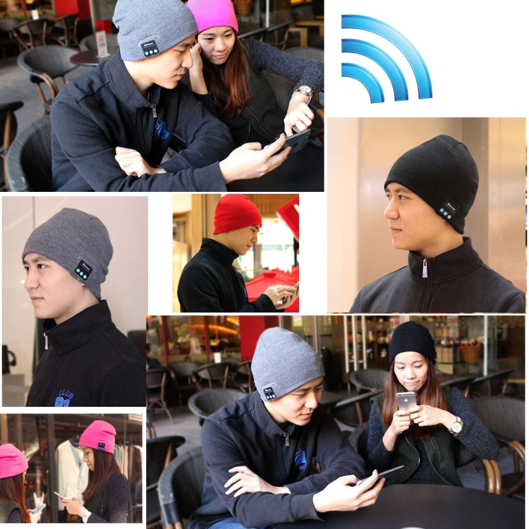 Knitted Bluetooth Headset Warm Winter Hat with Mic for Boy & Girl & Adults(Blue) - Smart Wear by buy2fix | Online Shopping UK | buy2fix