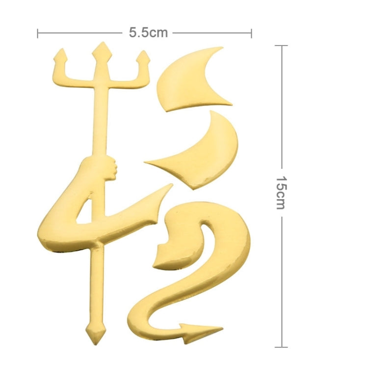 3D Demon Pattern Auto Emblem Logo Decoration Car Sticker, Size: 15cm x 5.5cm (approx.)(Gold) - Decorative Sticker by buy2fix | Online Shopping UK | buy2fix