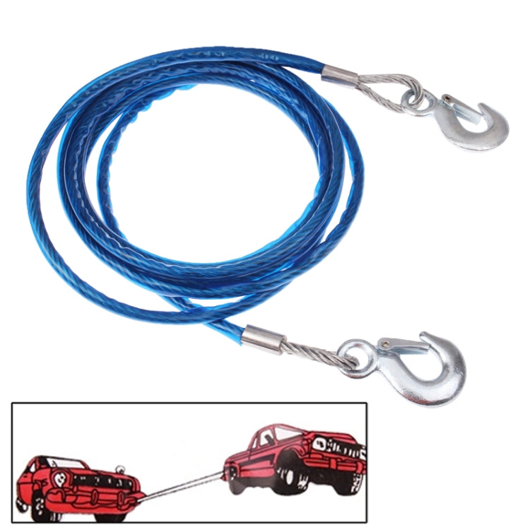 5 Tons Steel Vehicle Towing Cable Rope, Length: 4m(Blue) - In Car by buy2fix | Online Shopping UK | buy2fix
