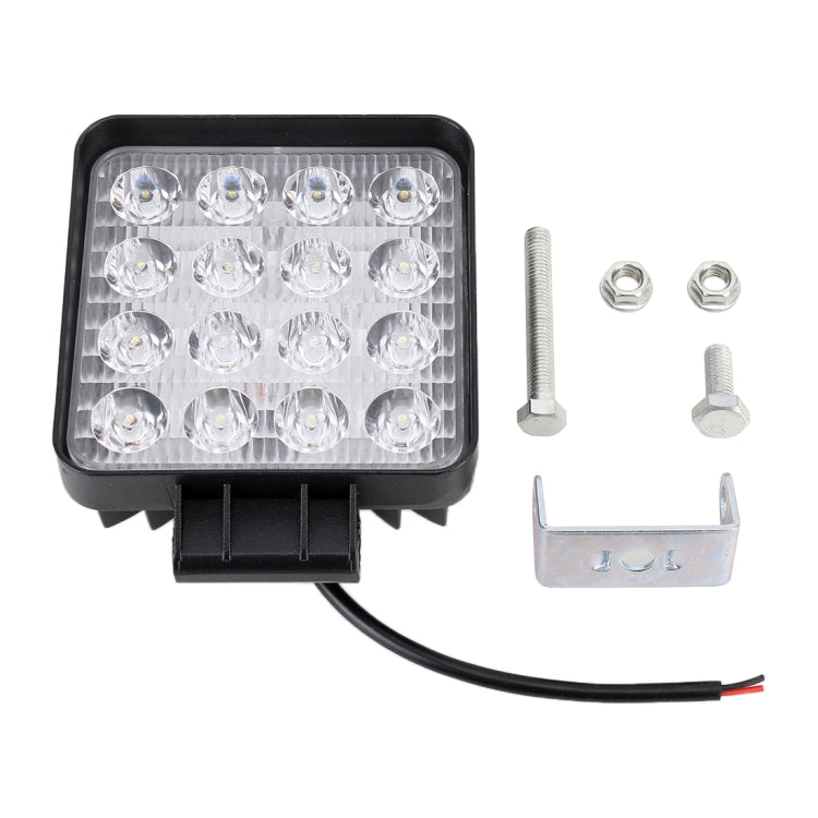 48W Bridgelux 4000lm 16 LED White Light Floodlight Engineering Lamp / Waterproof IP67 SUVs Light, DC 10-30V(Black) - In Car by buy2fix | Online Shopping UK | buy2fix