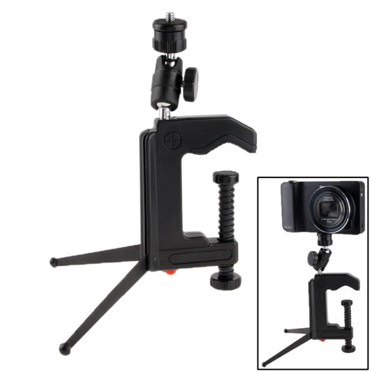 Portable Multi-Function Folding Clamp Tripod for Mini Card Digital Camera(Black) - Camera Accessories by buy2fix | Online Shopping UK | buy2fix