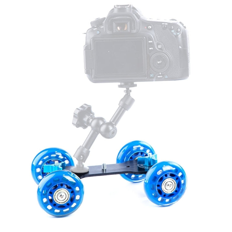 DEBO First Generation Camera Truck / Floor Table Video Slider Track Dolly Car for DSLR Camera / Camcorders(Blue) - Camera Dolly by DEBO | Online Shopping UK | buy2fix