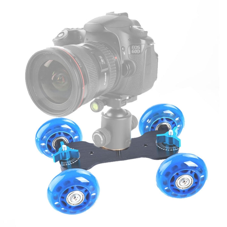 DEBO First Generation Camera Truck / Floor Table Video Slider Track Dolly Car for DSLR Camera / Camcorders(Blue) - Camera Dolly by DEBO | Online Shopping UK | buy2fix